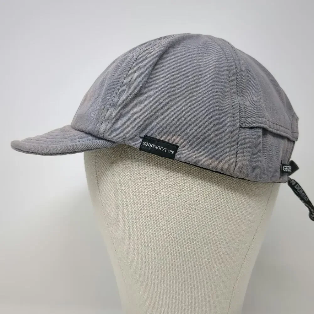 Gegeen Domog Baseball Cap Gray One Size Distressed Short Brim Toggle Strap Hat